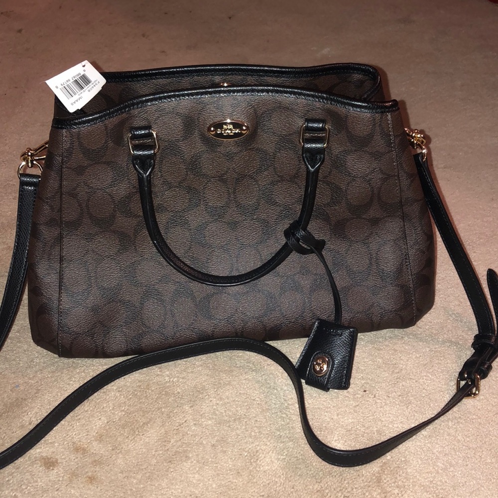 NWT Coach Margot Carryall 2 way signature handbag